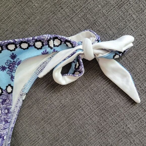 Rococo Sand x REVOLVE Tie Bottom Bikini in Ultra Marine (purple, blue) size smal - Picture 8 of 16